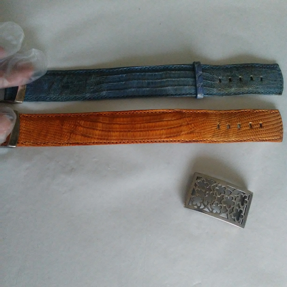 Set of Two Vintage Lizard Skin Bracelets